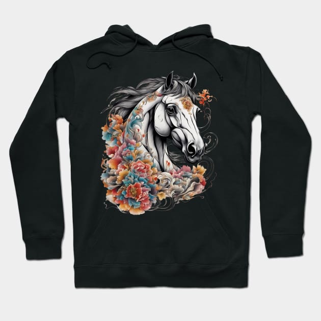 Horse Drawing Hoodie by animegirlnft